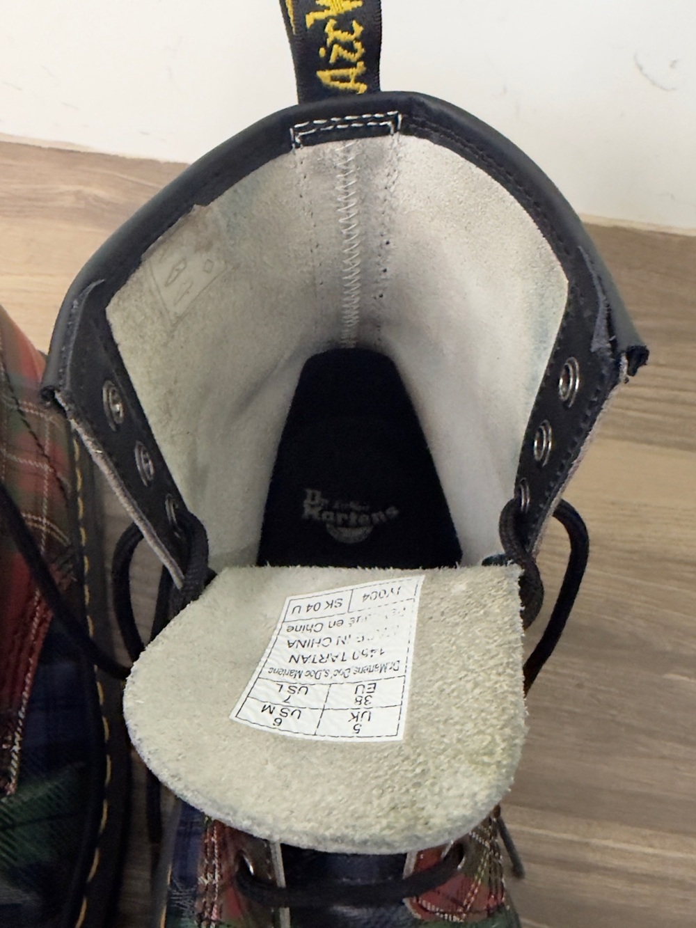 Dr. Martens 1460 TARTAN LEATHER LACE UP BOOTS Size 7 - Picture 10 of 14
